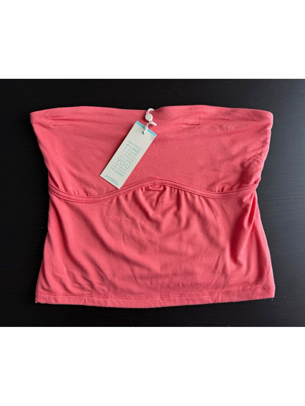 Shore NWT Tegan Tube Top Coral Modal Blend Strapless Crop Large USA Made Stretch
